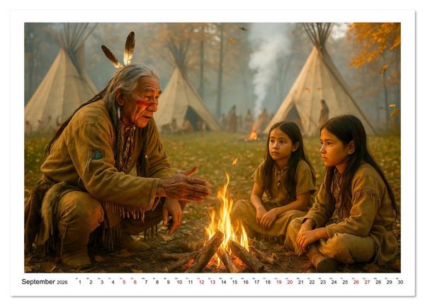 Produktbild: Spirituelle indianische Reise (Wandkalender 2026 DIN A2 quer), CALVENDO Monatskalender
