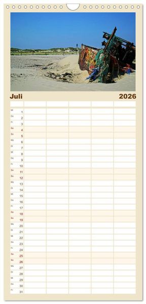 Produktbild: Familienplaner 2026 - Norderney - von barfu&szlig; bis Lackschuh mit 5 Spalten (Wandkalender, 21 x 45 cm) CALVENDO