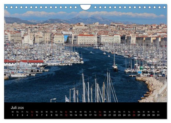 Produktbild: MARSEILLE - Die Hafenmetropole an der C&ocirc;te d'Azur (Wandkalender 2026 DIN A4 quer), CALVENDO Monatskalender