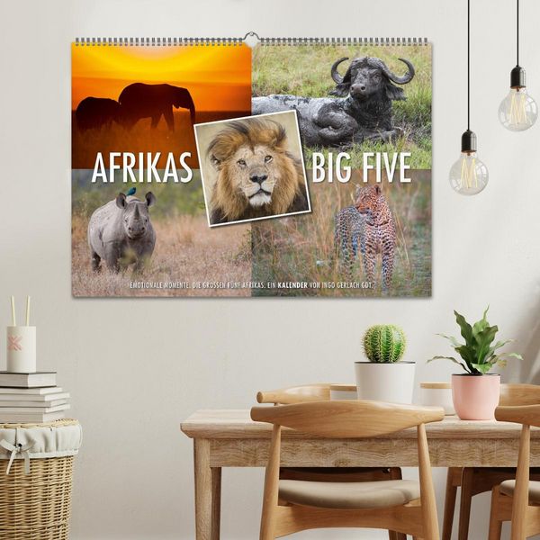 Produktbild: Emotionale Momente: Afrikas Big Five (Wandkalender 2026 DIN A2 quer), CALVENDO Monatskalender