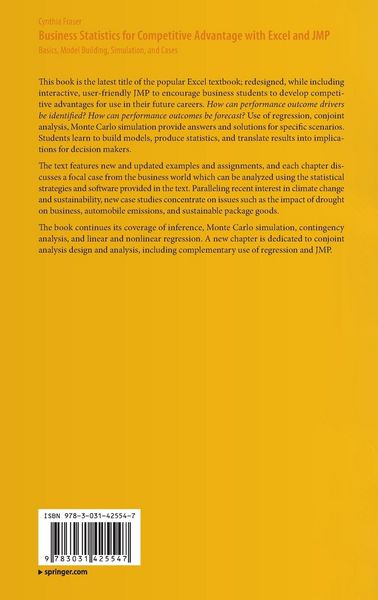 Produktbild: Business Statistics for Competitive Advantage with Excel and JMP
