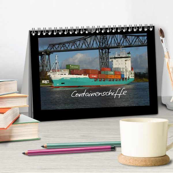 Produktbild: Containerschiffe (Tischkalender 2026 DIN A5 quer), CALVENDO Monatskalender