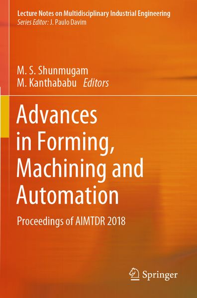 Produktbild: Advances in Forming, Machining and Automation