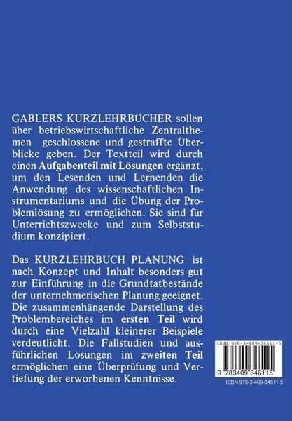 Produktbild: Kurzlehrbuch Planung
