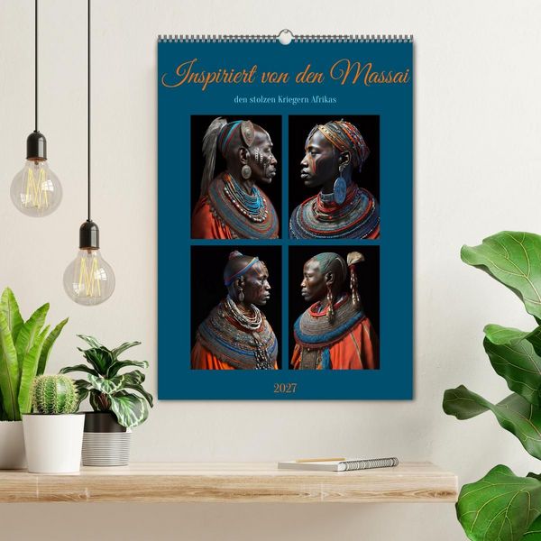 Produktbild: Inspiriert von den Massai, den stolzen Kriegern Afrikas (Wandkalender 2027 DIN A2 hoch), CALVENDO Monatskalender