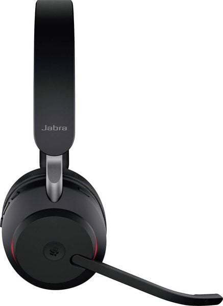 Produktbild: Jabra Evolve2 65 MS On Ear Headset Bluetooth&reg; Stereo Schwarz Lautst&auml;rkeregelung, Batterieladeanzeige, Mikrofon-Stummschaltung Telefon