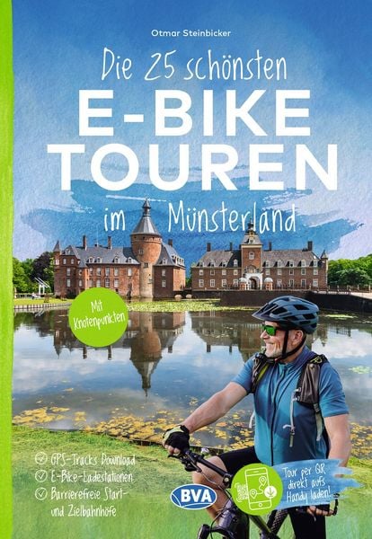 Produktbild: BVA Die 25 sch&ouml;nsten E-Bike Touren im M&uuml;nsterland mit Knotenpunkten