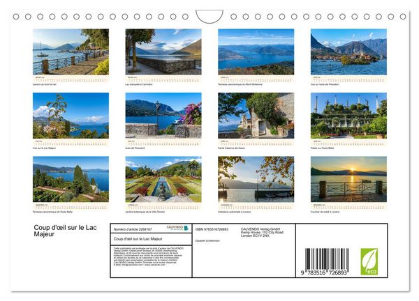 Produktbild: Coup d'&oelig;il sur le Lac Majeur (Calendrier mural 2026 DIN A4 vertical), CALVENDO calendrier mensuel