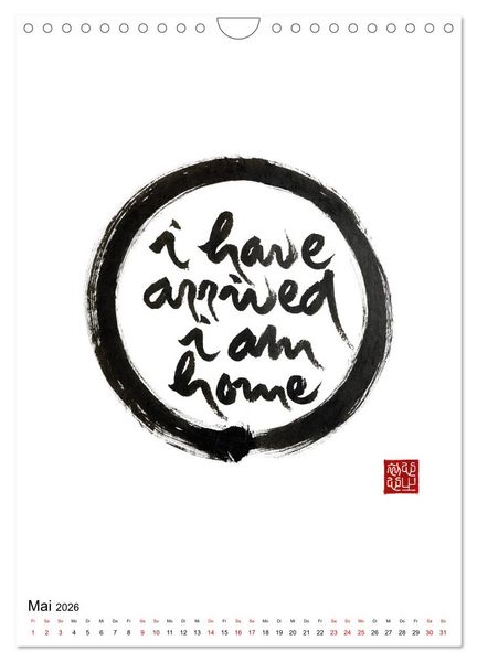 Produktbild: Zen Art Kalligraphie inspiriert von Zen-Meister Th&iacute;ch Nhất Hạnh (Wandkalender 2026 DIN A4 hoch), CALVENDO Monatskalender