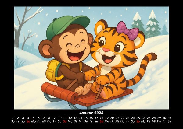 Produktbild: Milo & Tina - Ein Jahr voller Freundschaft 2026 Fotokalender DIN A3