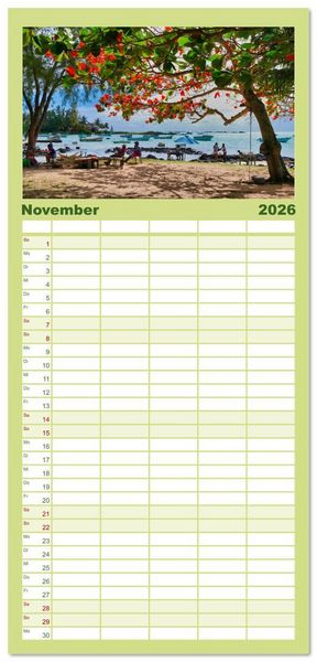 Produktbild: Familienplaner 2026 - Mauritius - Sch&ouml;nheit im Indischen Ozean mit 5 Spalten (Wandkalender, 21 x 45 cm) CALVENDO