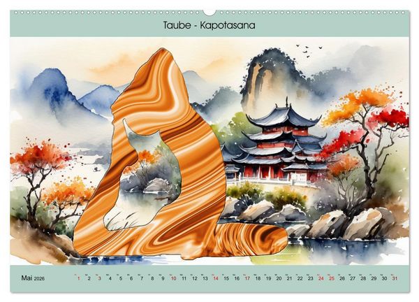 Produktbild: YOGA - Harmonie von K&ouml;rper, Geist und Seele (Wandkalender 2026 DIN A2 quer), CALVENDO Monatskalender