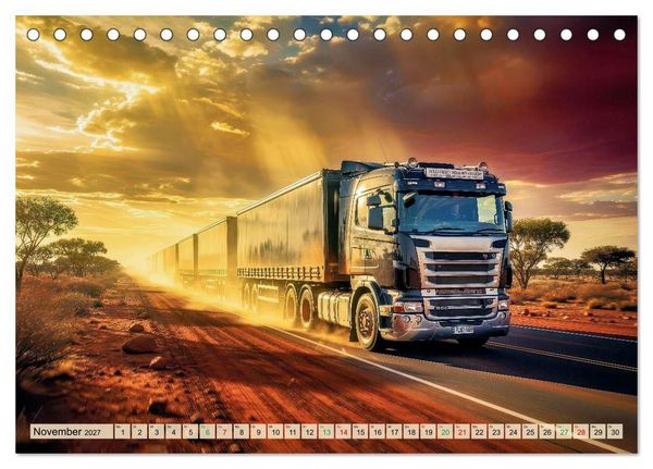 Produktbild: Road Train - LKW (Tischkalender 2027 DIN A5 quer), CALVENDO Monatskalender