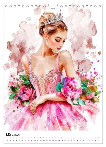 Produktbild: Ballerinas in Aquarell (Wandkalender 2026 DIN A4 hoch), CALVENDO Monatskalender