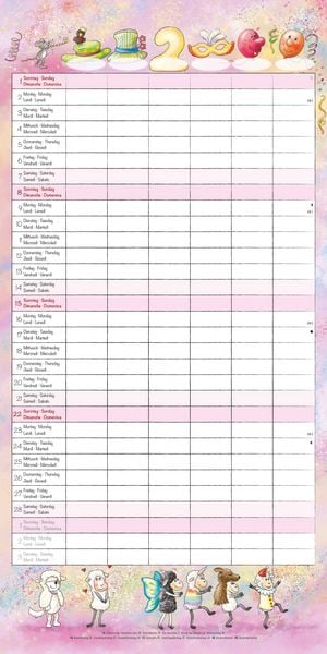 Produktbild: Familienplaner Cartoon 2026 - Broschürenkalender 30x30 cm (30x60 geöffnet) - Kalender mit Platz für Notizen - 6 Spalten - Bildkalender - Wandkalender