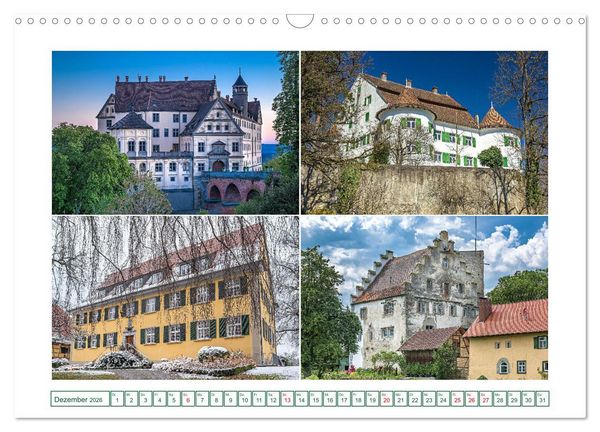 Produktbild: Bekannte und weniger bekannte Schl&ouml;sser und Burgen rund um dem Bodensee (Wandkalender 2026 DIN A3 quer), CALVENDO Monatskalender