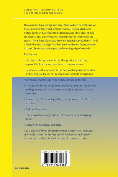 Produktbild: The q-theory of Finite Semigroups