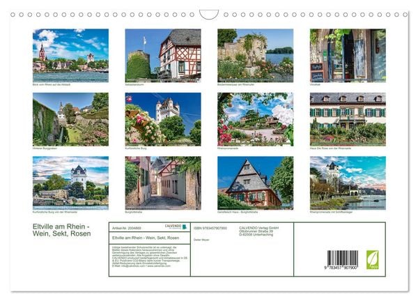 Produktbild: Eltville am Rhein - Wein, Sekt, Rosen (Wandkalender 2026 DIN A3 quer), CALVENDO Monatskalender