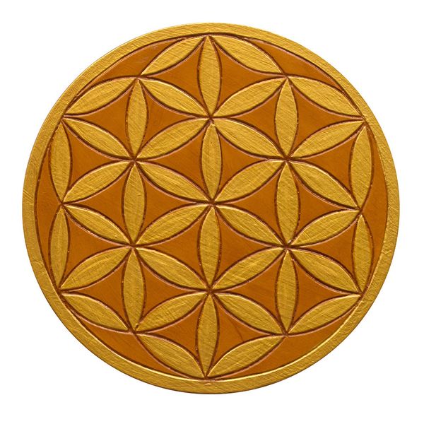 Produktbild: Wandornament "Saat des Lebens" MDF braun/gold bemalt, 20 cm