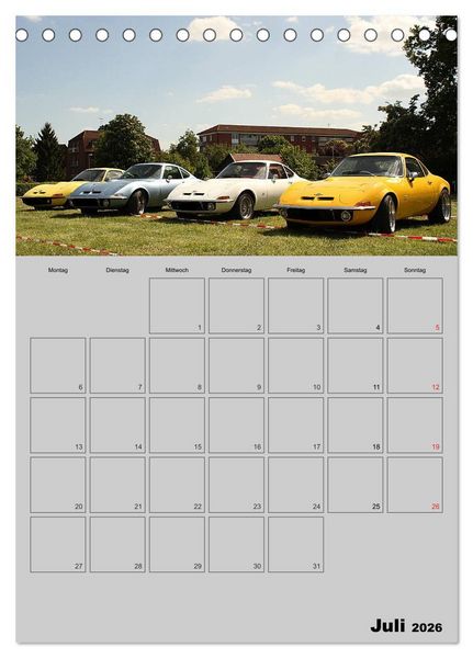 Produktbild: Opel GT Terminplaner (Tischkalender 2026 DIN A5 hoch), CALVENDO Monatskalender