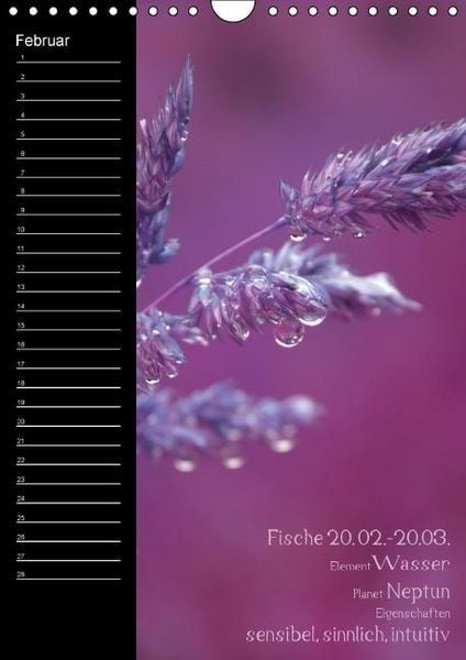 Produktbild: Naturbilder mit Sternzeichen / Geburtstagskalender (Wandkalender immerw&auml;hrend DIN A4 hoch)