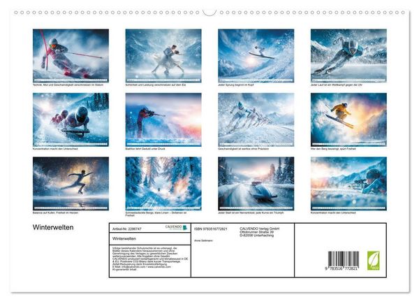 Produktbild: Winterwelten (hochwertiger Premium Wandkalender 2027 DIN A2 quer), Kunstdruck in Hochglanz