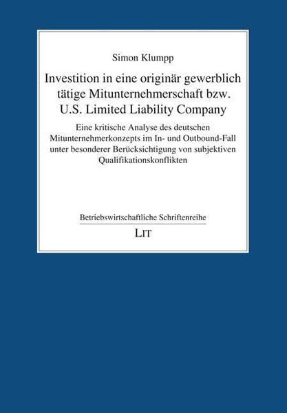 Produktbild: Klumpp, S: Investition / gewerbl. Mitunternehmerschaftin
