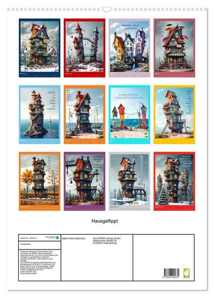 Produktbild: Hausgeflippt (Wandkalender 2027 DIN A2 hoch), CALVENDO Monatskalender