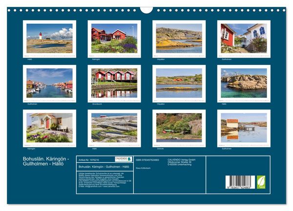 Produktbild: Bohusl&auml;n. K&auml;ring&ouml;n - Gullholmen - H&aring;ll&ouml; (Wandkalender 2026 DIN A3 quer), CALVENDO Monatskalender