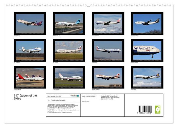 Produktbild: 747 Queen of the Skies (High Quality Premium Wall Calendar 2026 DIN A2 landscape),CALVENDO 12 Month Wall Calendar