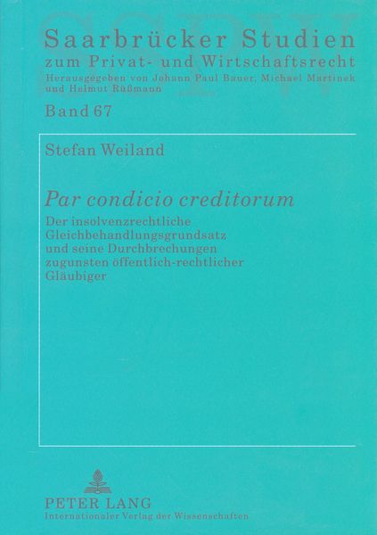 Produktbild: &laquo;Par condicio creditorum&raquo;