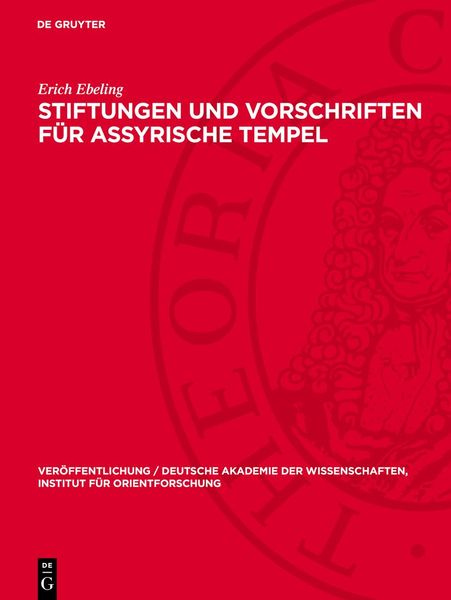 Produktbild: Stiftungen und Vorschriften f&uuml;r assyrische Tempel