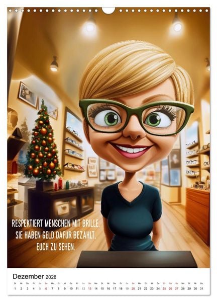Produktbild: Optikerspr&uuml;che (Wandkalender 2026 DIN A3 hoch), CALVENDO Monatskalender