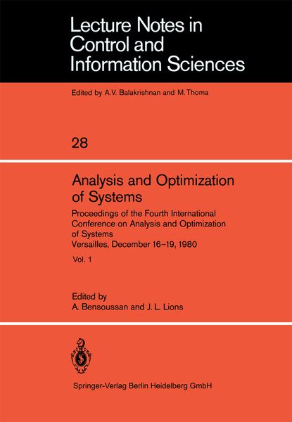 Produktbild: Analysis and Optimization of Systems