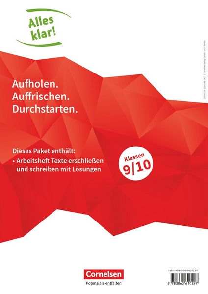 Produktbild: Alles klar! Deutsch. Sekundarstufe I 9./10. Schuljahr. Texte erschließen und schreiben