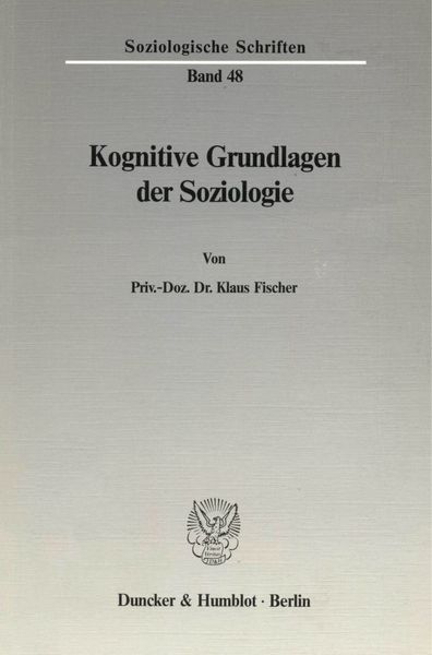 Produktbild: Kognitive Grundlagen der Soziologie.