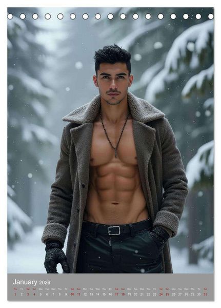 Produktbild: Masculine allure (Desk Calendar 2026 DIN A5 portrait), CALVENDO 12 Month DeskCalendar