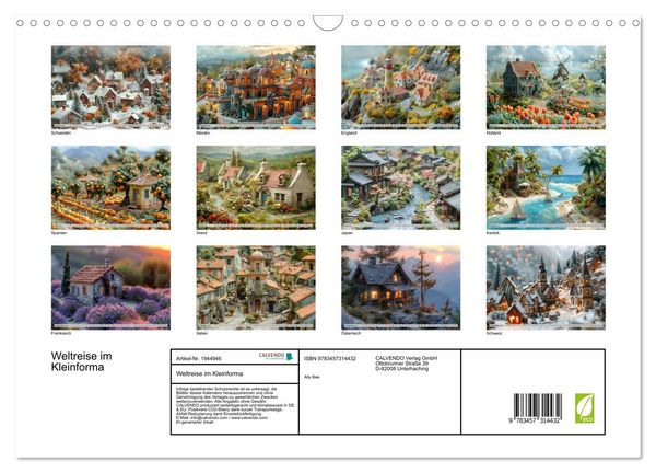 Produktbild: Weltreise im Kleinforma (Wandkalender 2026 DIN A3 quer), CALVENDO Monatskalender