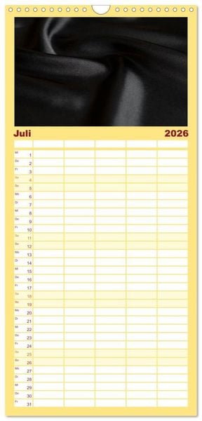 Produktbild: Familienplaner 2026 - Foto- und Bastelkalender Satin - Stilvoll zum Selbstgestalten mit 5 Spalten (Wandkalender, 21 x 45 cm) CALVENDO