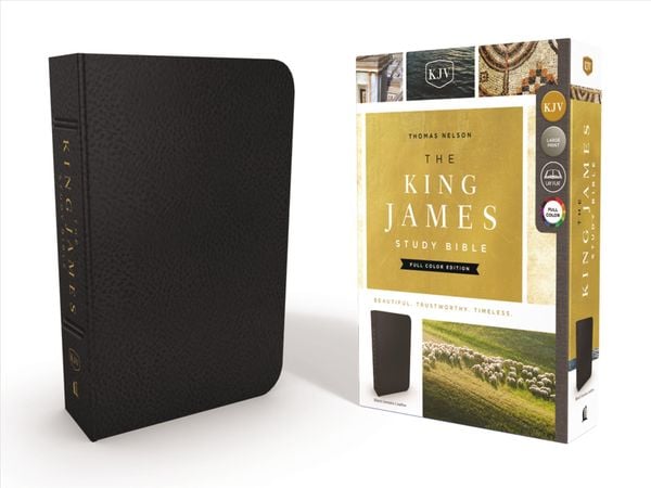 Produktbild: The King James Study Bible, Genuine Leather, Black, Full-Color Edition
