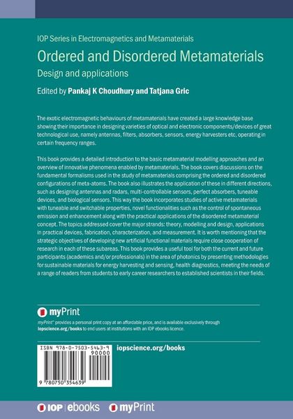 Produktbild: Ordered and Disordered Metamaterials