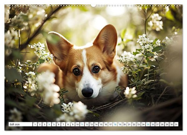 Produktbild: Happy Corgis (Wandkalender 2026 DIN A2 quer), CALVENDO Monatskalender