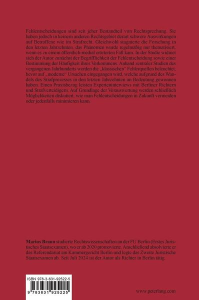 Produktbild: Fehlentscheidungen in der Strafjustiz &ndash; Wenn die Rechtsprechung Unrecht spricht