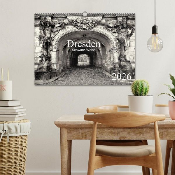 Produktbild: Dresden Schwarz Weiss 2026 (Wandkalender 2026 DIN A3 quer), CALVENDO Monatskalender