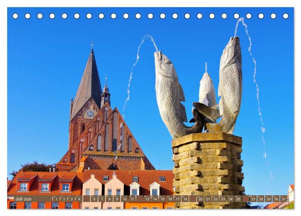 Produktbild: Vinetastadt Barth - Spaziergang durch die historische Stadt (Tischkalender 2026 DIN A5 quer), CALVENDO Monatskalender