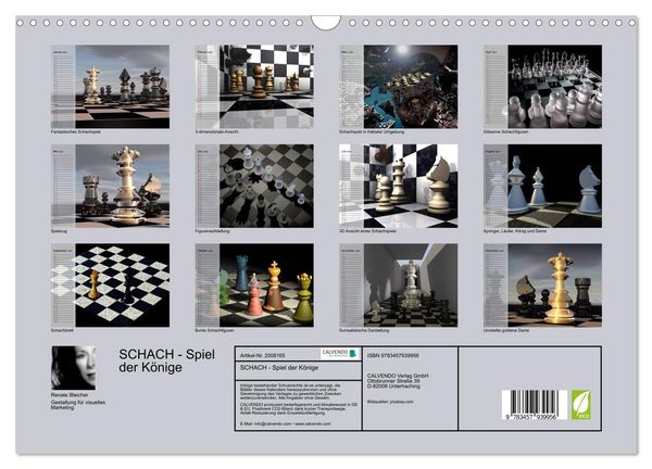 Produktbild: SCHACH - Spiel der K&ouml;nige (Wandkalender 2026 DIN A3 quer), CALVENDO Monatskalender