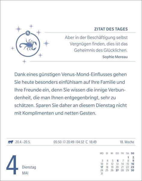 Produktbild: Skorpion Sternzeichenkalender 2027 - Tagesabrei&szlig;kalender - Ihr Horoskop f&uuml;r jeden Tag