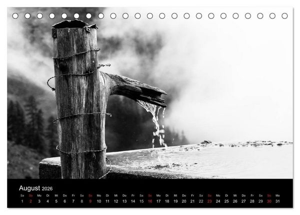 Produktbild: BERGE IN SCHWARZ WEISS (Tischkalender 2026 DIN A5 quer), CALVENDO Monatskalender