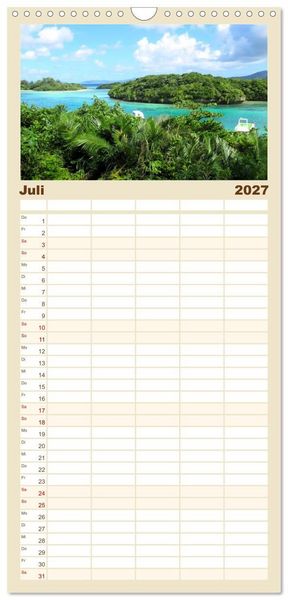 Produktbild: Familienplaner 2027 - Die Natur Japans mit 5 Spalten (Wandkalender, 21 x 45 cm) CALVENDO