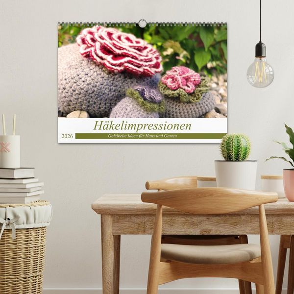 Produktbild: H&auml;kelimpressionen - Geh&auml;kelte Ideen f&uuml;r Haus und Garten (Wandkalender 2026 DIN A3 quer), CALVENDO Monatskalender